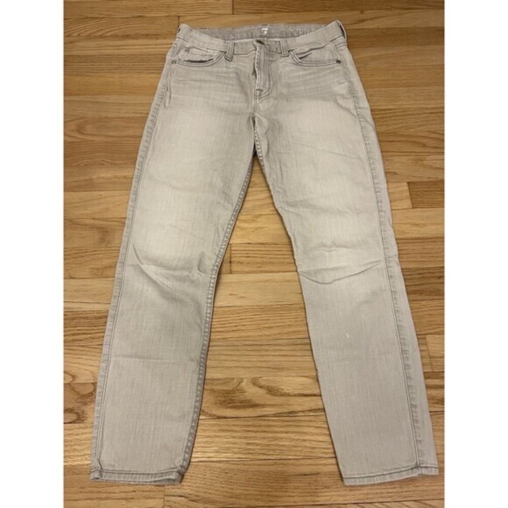7 For All Mankind Jeans Womens 27 Mid Rise Skinny Crop Gray Everyday Stretch‎